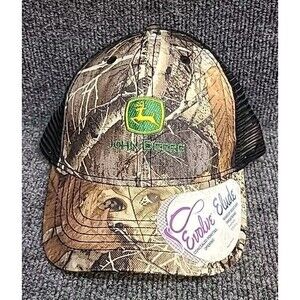 John Deere Evolve Black Mesh Back Cap Infinity For Her, Concealed Ponytail Open